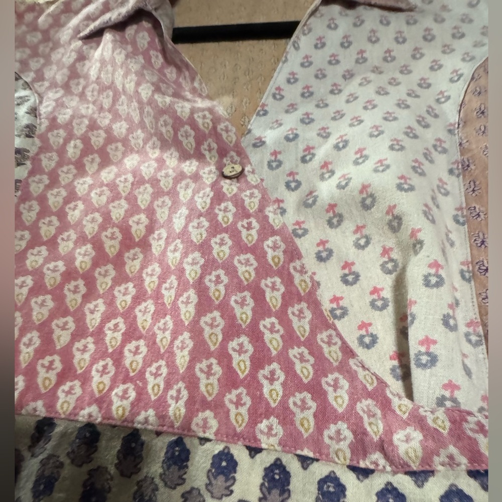 Sacred Threads Floral Patchwork Wrap Top Y2K 100%… - image 11